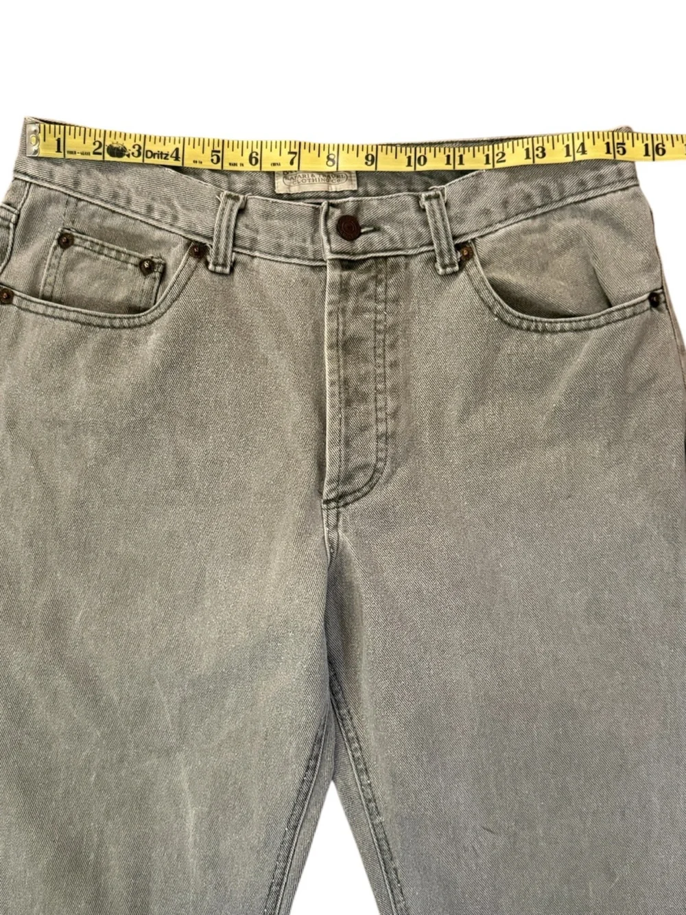 VTG Banana Republic Faded Gray Button Fly Jeans USA Straight 34x32 Fits 31x30